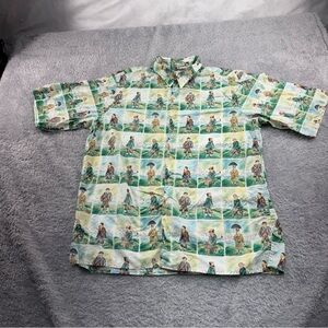 Reyn Spooner Men's Hawaiian Shirt Golfers Cotton Size Large